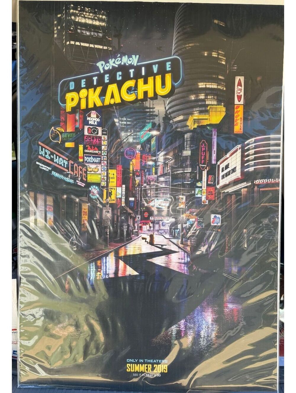 2019 Authentic 40"x27" Theater 2 Sided Poster Pokemon Detective Pikachu